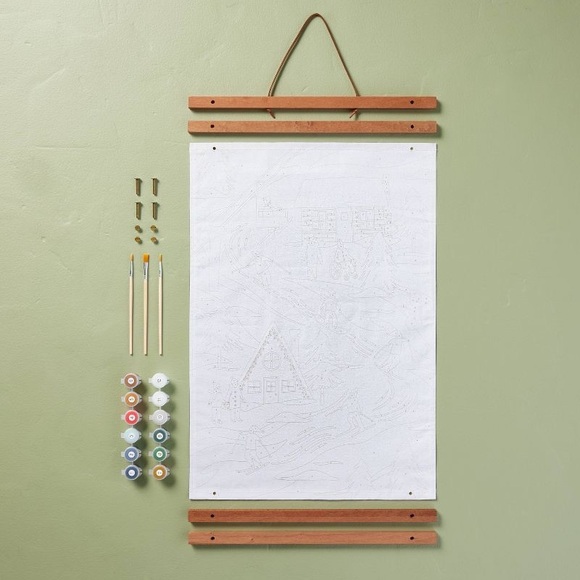 Hearth Hand Magnolia Ski Scene Paint-by-Numbers Art Kit - Picture 3 of 9